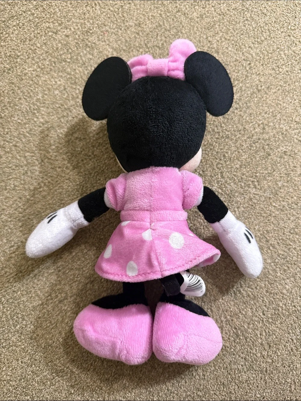 Disney Minnie Mouse Plush in Pink with White Polka Dots 10 inches